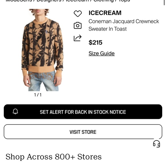 ICECREAM- Coneman Jacquard Crewneck Sweater - Picture 3 of 3